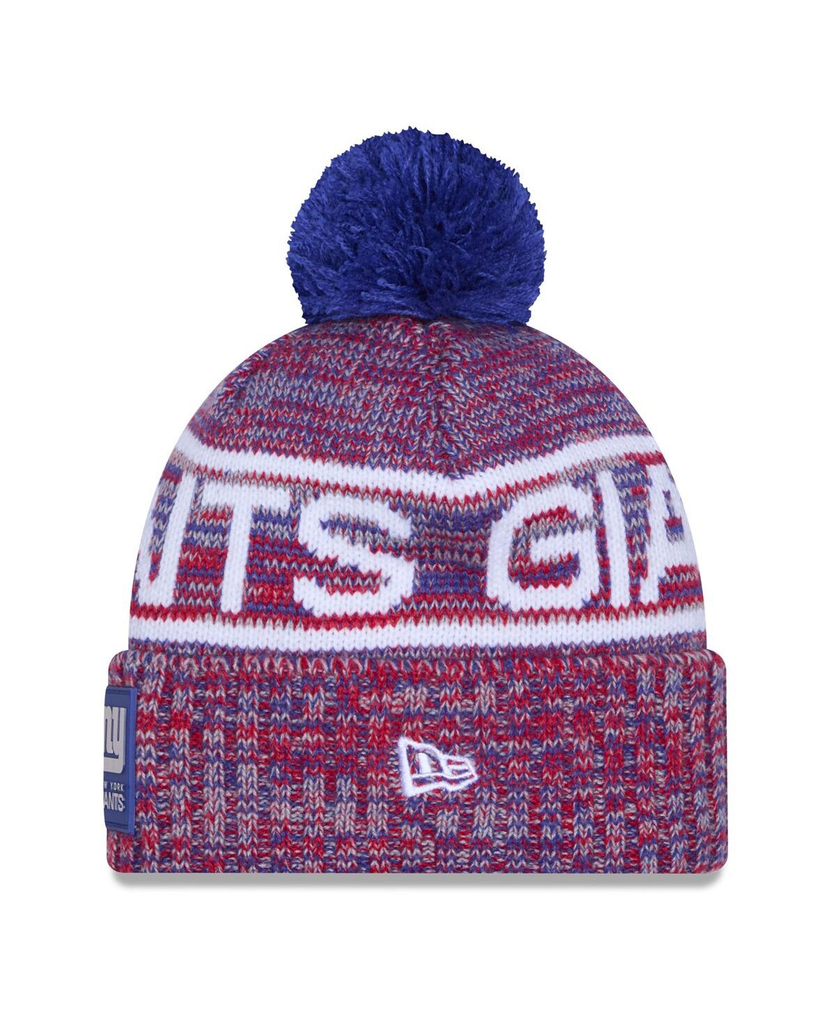 New Era Men's Red New York Giants 2025 Sideline Cold Weather Cuffed Pom With Knit Hat In Pink
