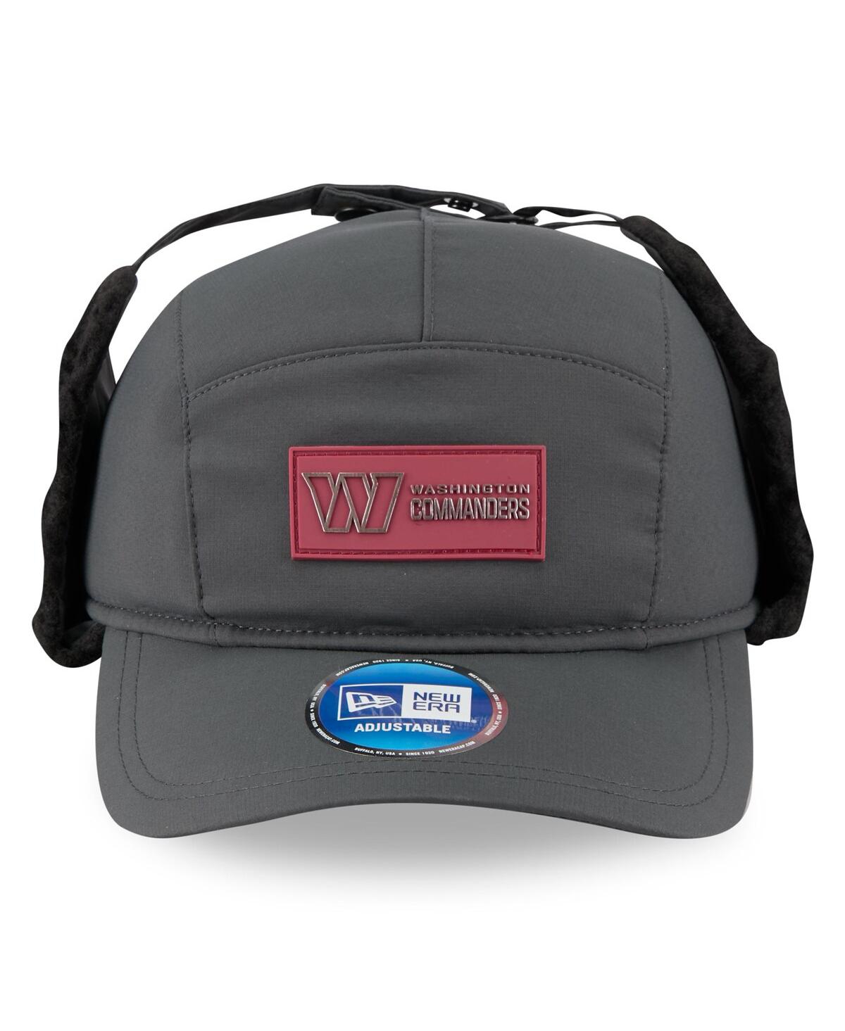 New Era Men's Charcoal Washington Commanders 2025 Sideline Cold Weather Runner Dog Ear Adjustable Hat