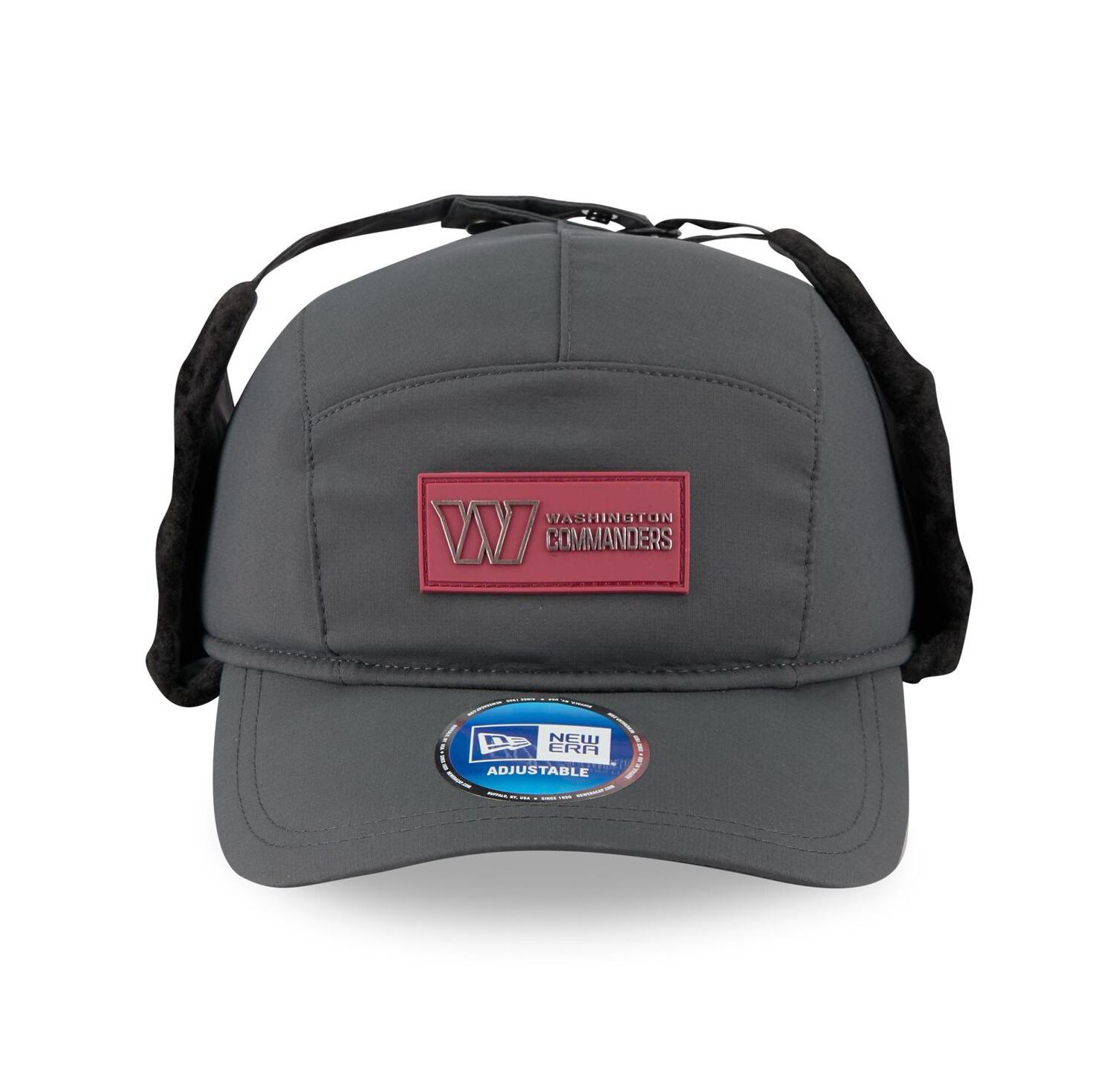Men's Charcoal Washington Commanders 2025 Sideline Cold Weather Runner Dog Ear Adjustable Hat