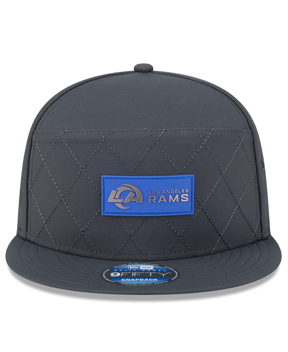 New Era Men's Charcoal Los Angeles Rams 2025 Sideline Cold Weather Split Panel 9FIFTY Snapback Hat