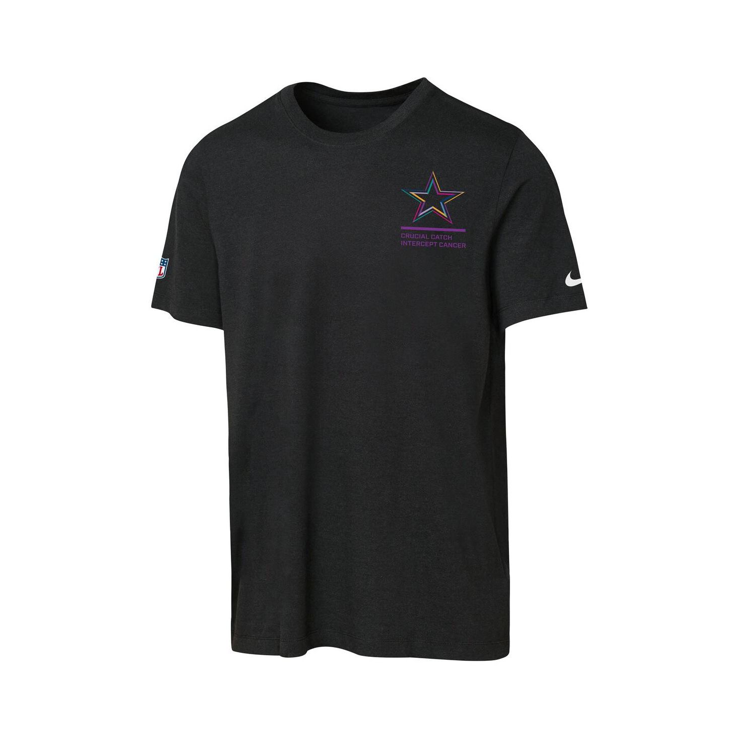 Big Boys and Girls Black Dallas Cowboys 2025 NFL Crucial Catch Tri-Blend Dri-FIT T-Shirt