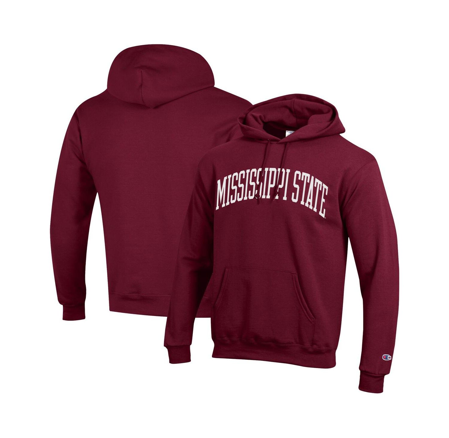 Men's Maroon Mississippi State Bulldogs Basic Arch Fleece Pullover Hoodie