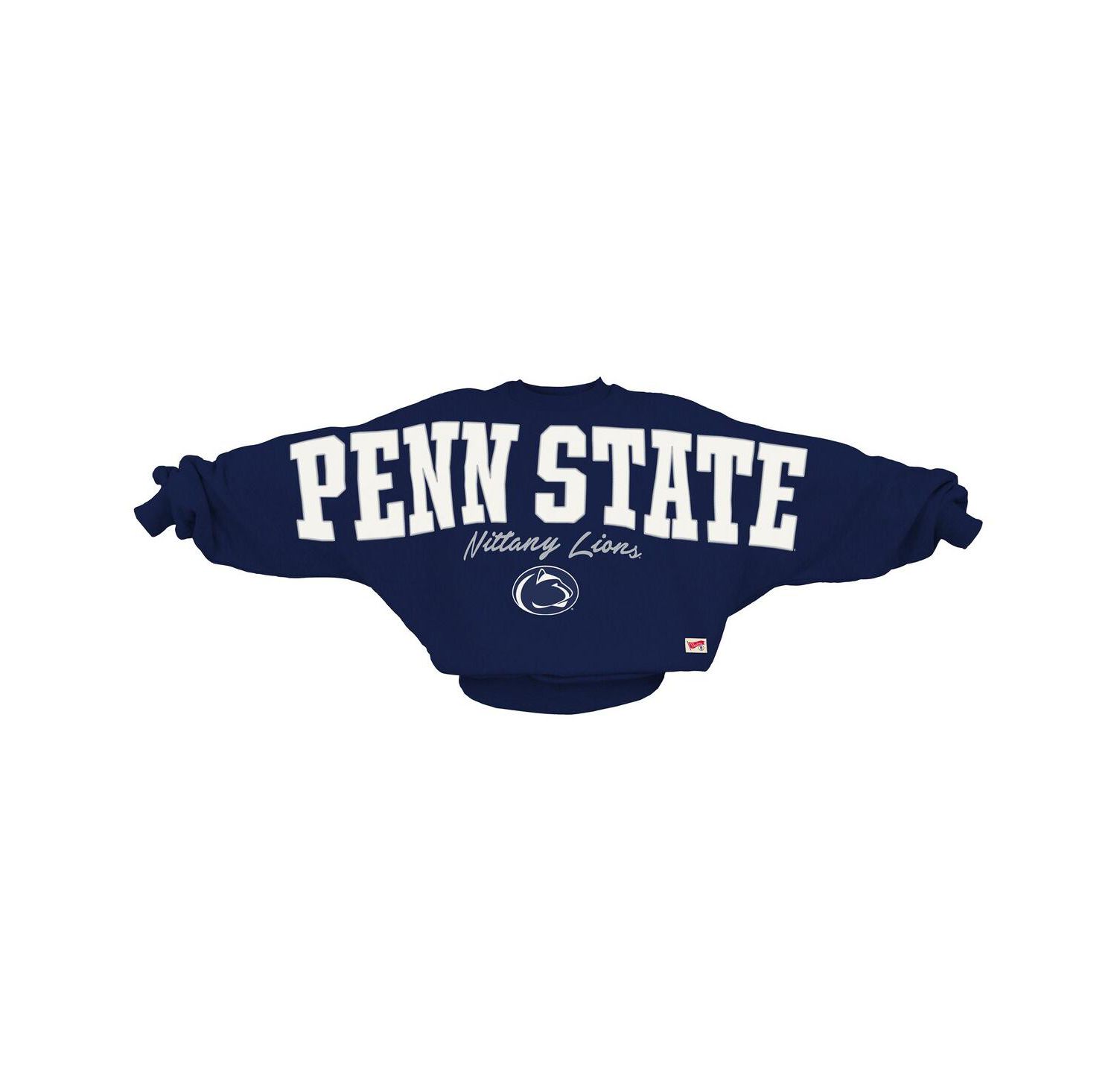Women's Navy Penn State Nittany Lions Flannigan Oversized Dolman Pullover Sweatshirt