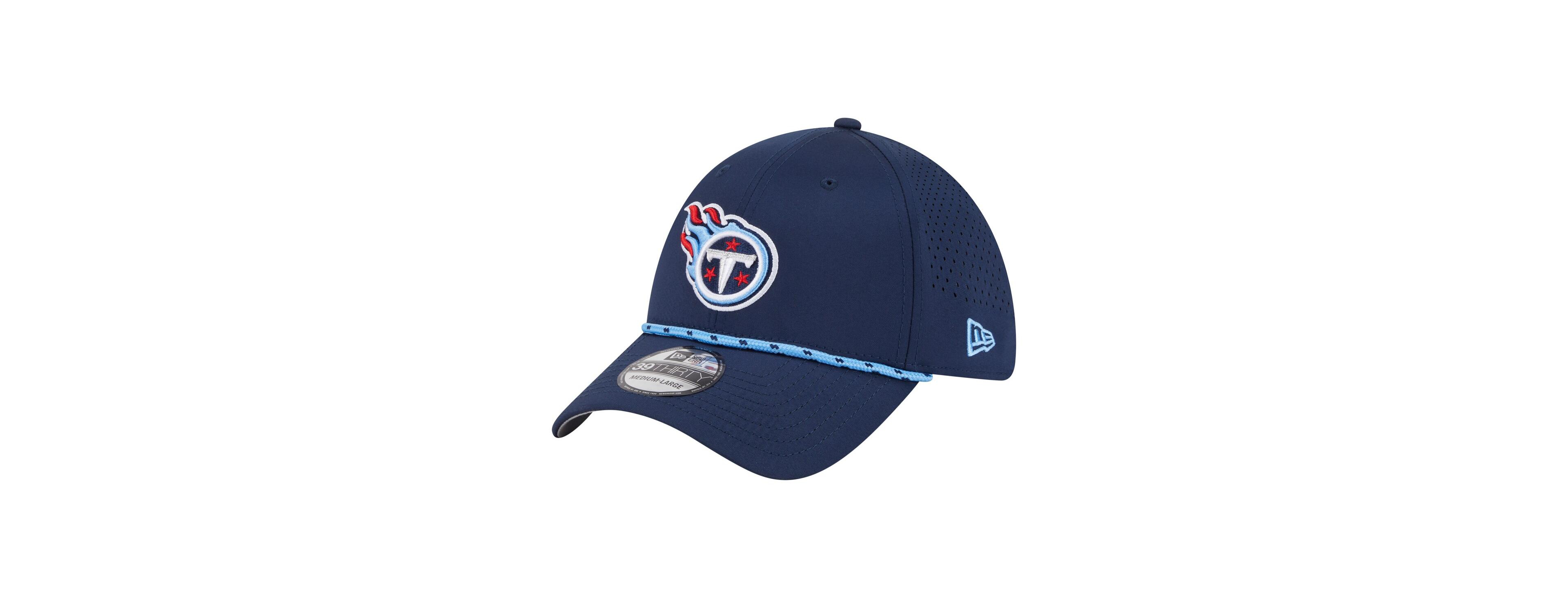 New Era Men's Navy Tennessee Titans Perforated 39THIRTY Flex Hat