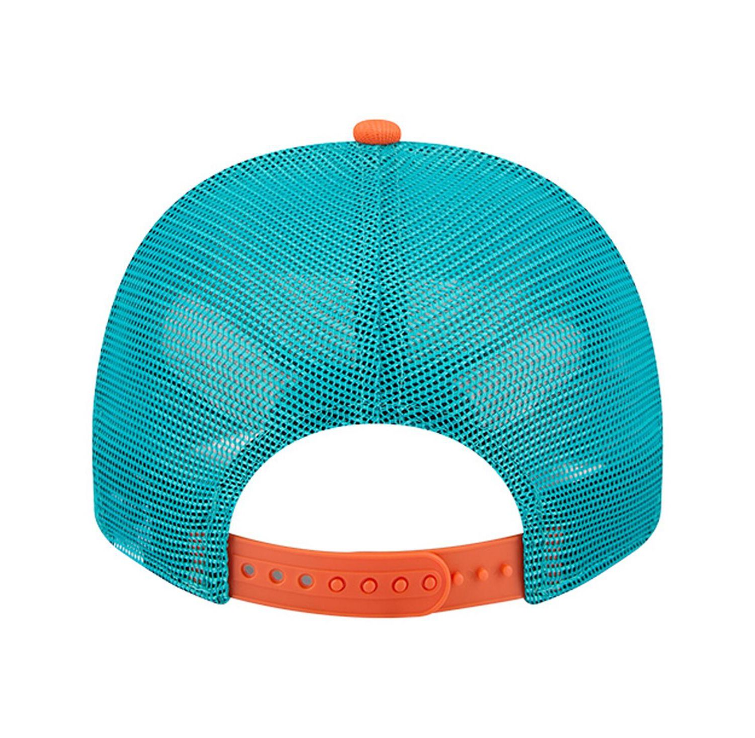Men's Cream/Aqua Miami Dolphins Banner A-Frame 9FIFTY Trucker Snapback Hat