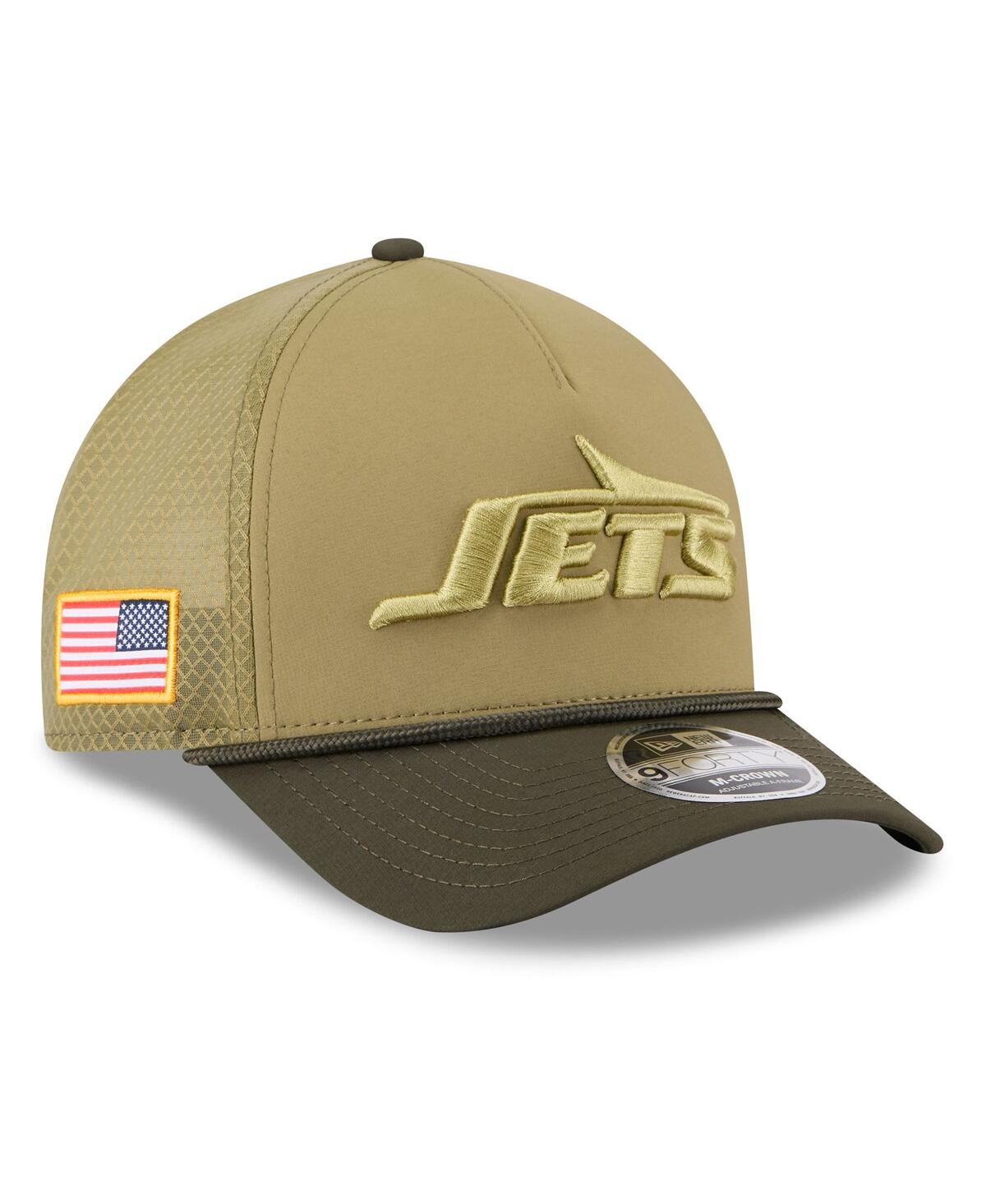 New Era Men's Green New York Jets 2025 Salute To Service 9forty A-frame M-crown Adjustable Hat In Green