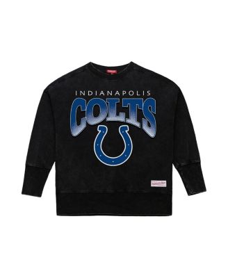 Women's Black Indianapolis Colts Delineate Mineral Wash Crewneck Sweatshirt
