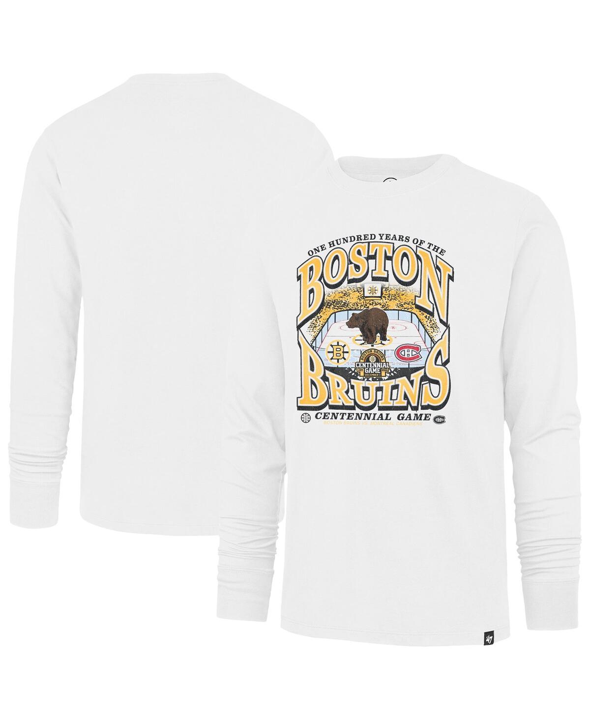 '47 Brand Men's White Boston Bruins Centennial Game Long Sleeve T-Shirt
