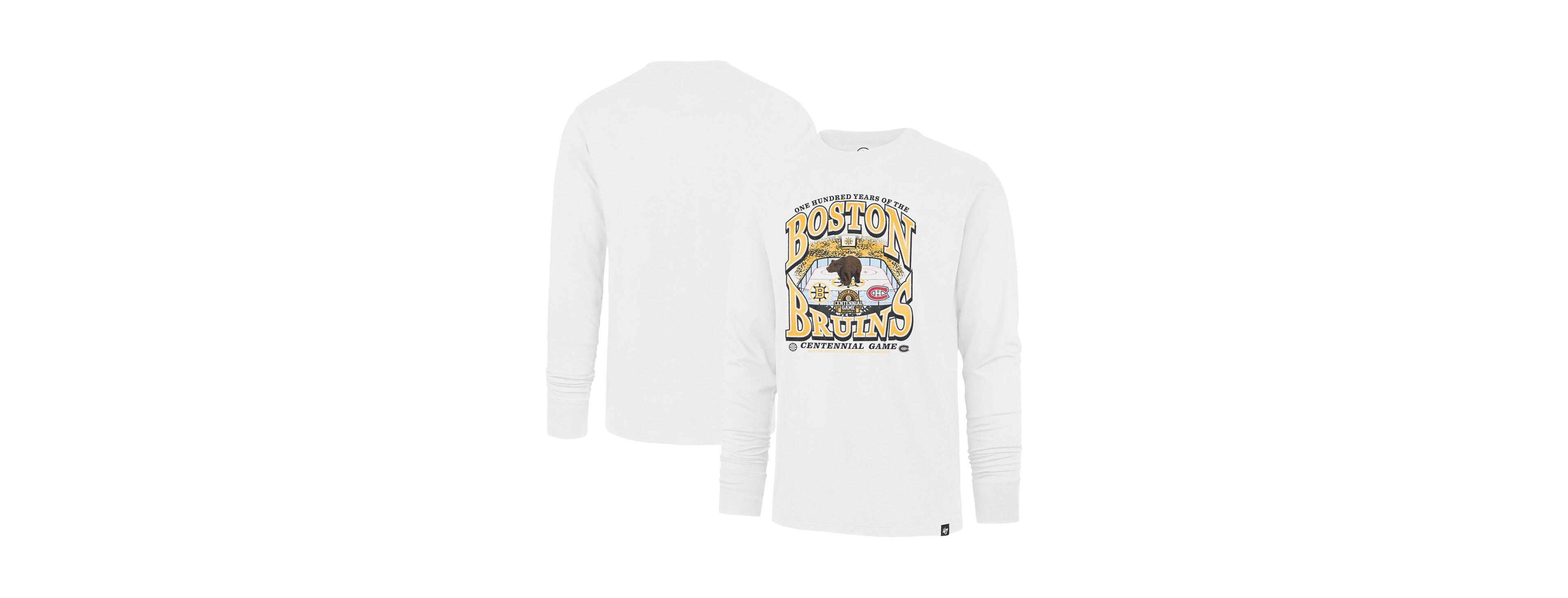 '47 Brand Men's White Boston Bruins Centennial Game Long Sleeve T-Shirt