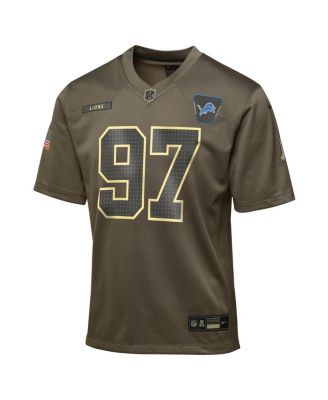 Big Boys and Girls Aidan Hutchinson Olive Detroit Lions 2025 Salute to Service Game Jersey