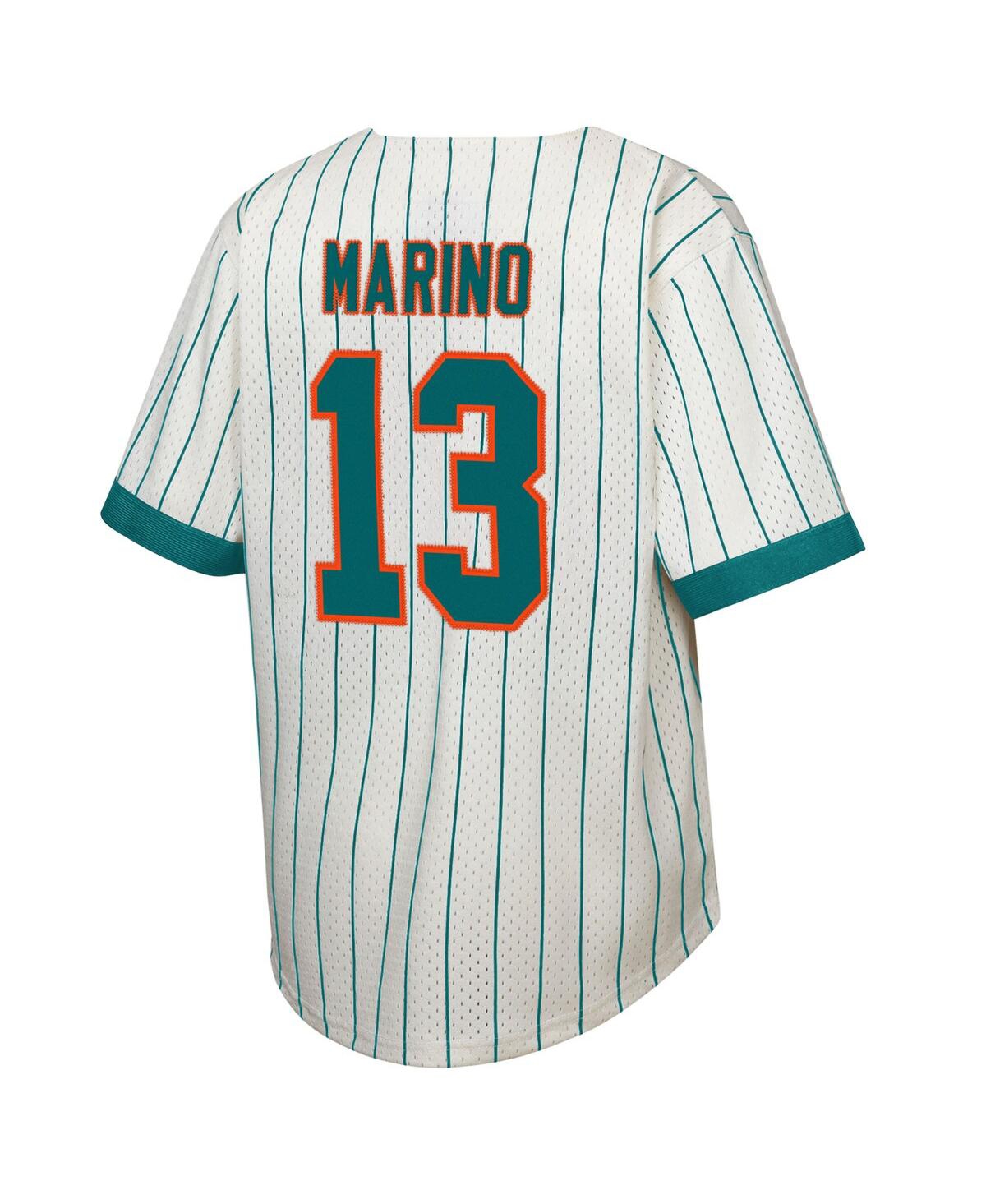 Mitchell & Ness Big Boys and Girls Dan Marino Cream Miami Dolphins Retired Player Name Number Baseball Jersey