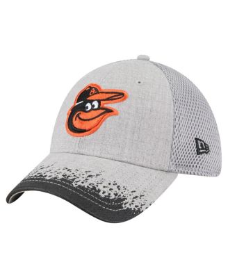 Men's Gray Baltimore Orioles Visor Paint Splatter 39THIRTY Flex Hat
