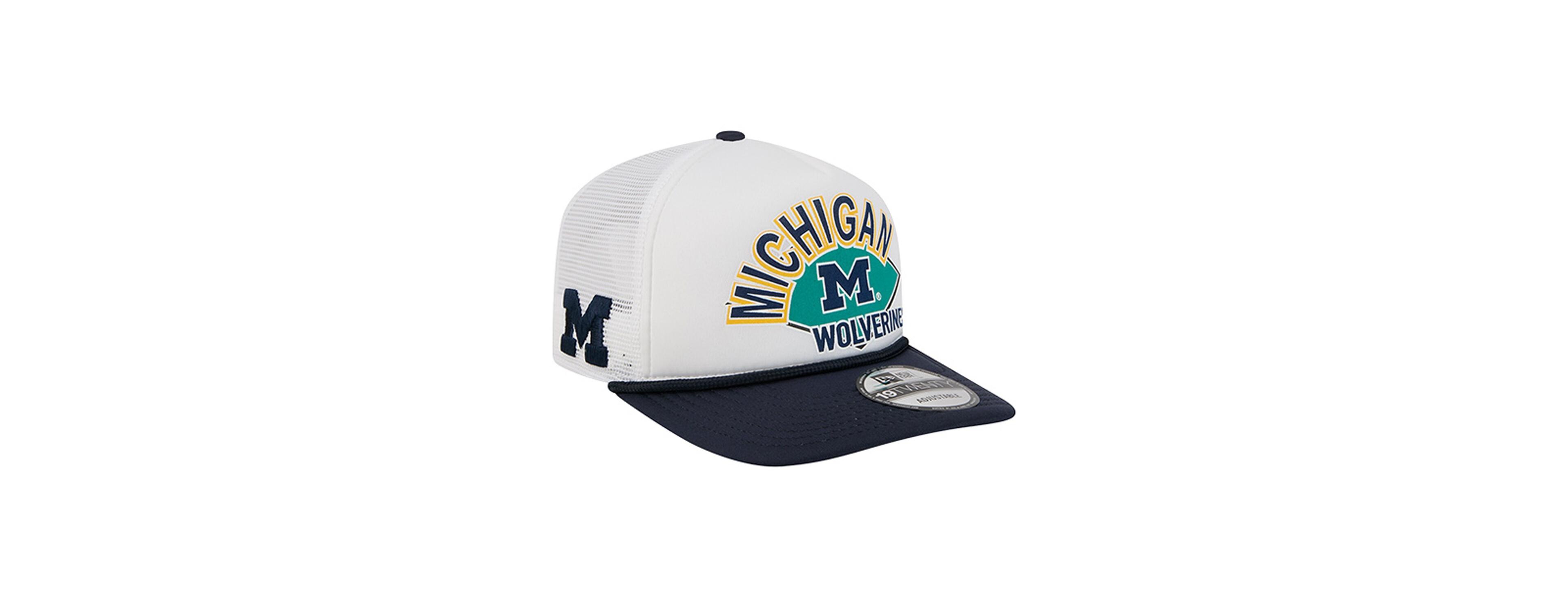 New Era Men's White Michigan Wolverines Diamond 19TWENTY Golfer Adjustable Hat