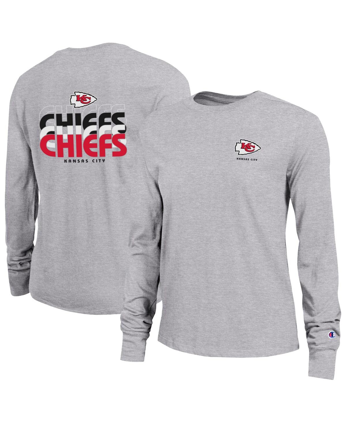 Champion Women's Gray Kansas City Chiefs Core Long-sleeve T-shirt In Gray