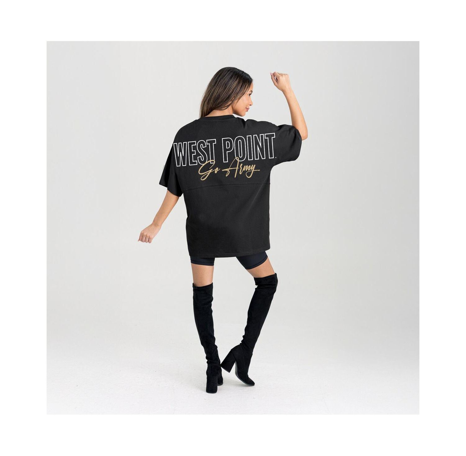 Women's Black Army Black Knights Oversized Back at Ya T-Shirt