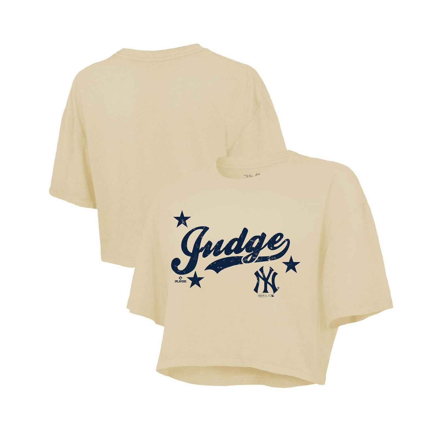 Women's Aaron Judge Cream New York Yankees Boxy Crop Top