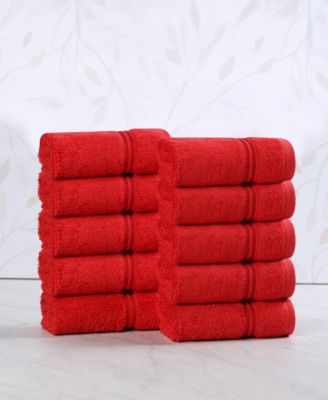 Solid Quick Drying 100% Egyptian Cotton 10-Pc Washcloth Set