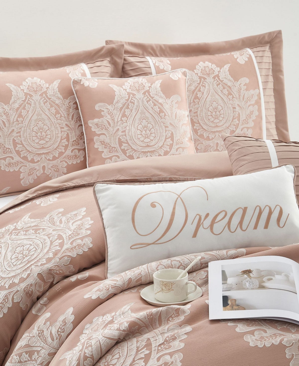 Stratford Park Therese Damask 7-pc. Comforter Set, King In Pink