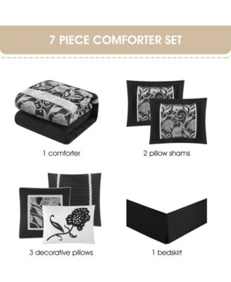 Mollybee Floral 7-Pc. Comforter Set, Queen