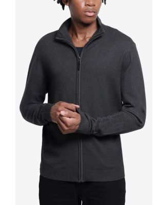 Men's Full Zip Mock Neck Sweater