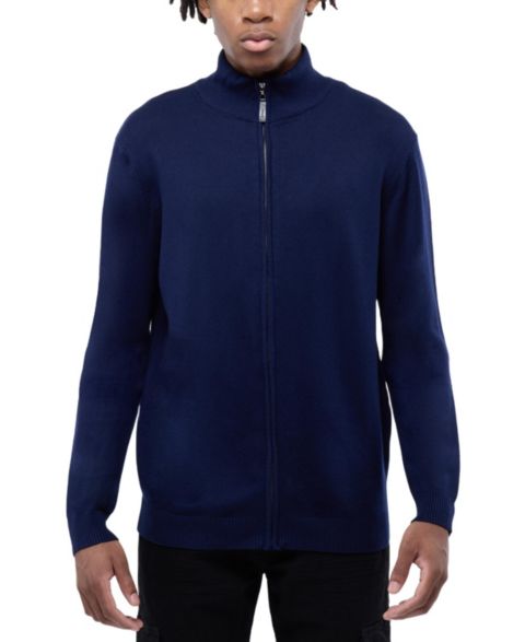 Мужской свитер XRAY X RAY Full Zip Mock Neck, цвет: Тёмно-синий