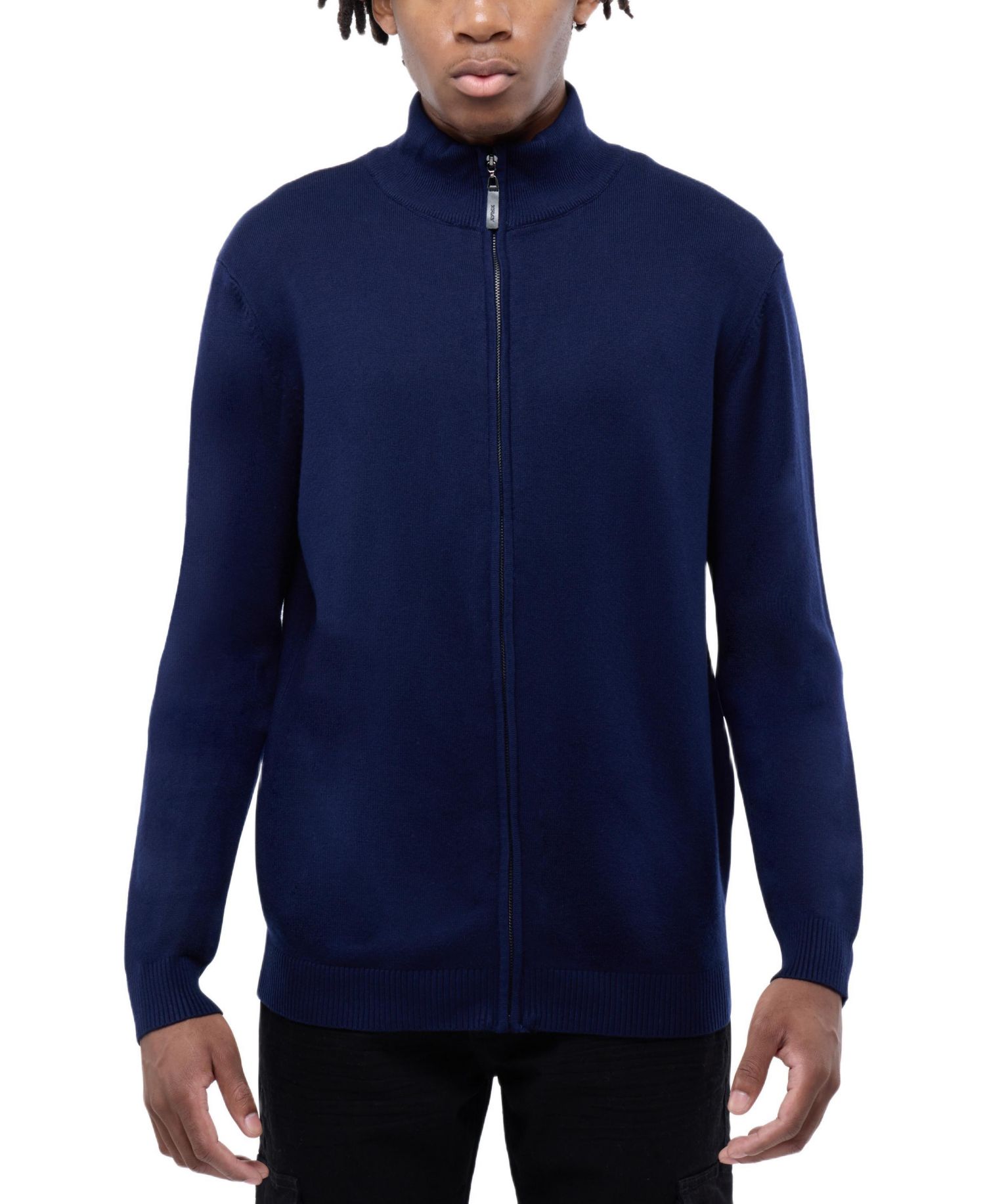 X RAY Men's Full Zip Mock Neck Sweater