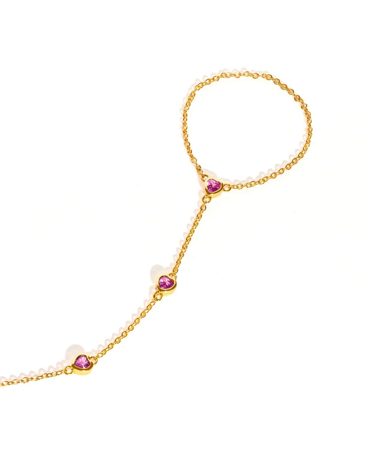 Girls Crew Crystal Te Amo Gold Plated Hand Chain Bracelet In Gold