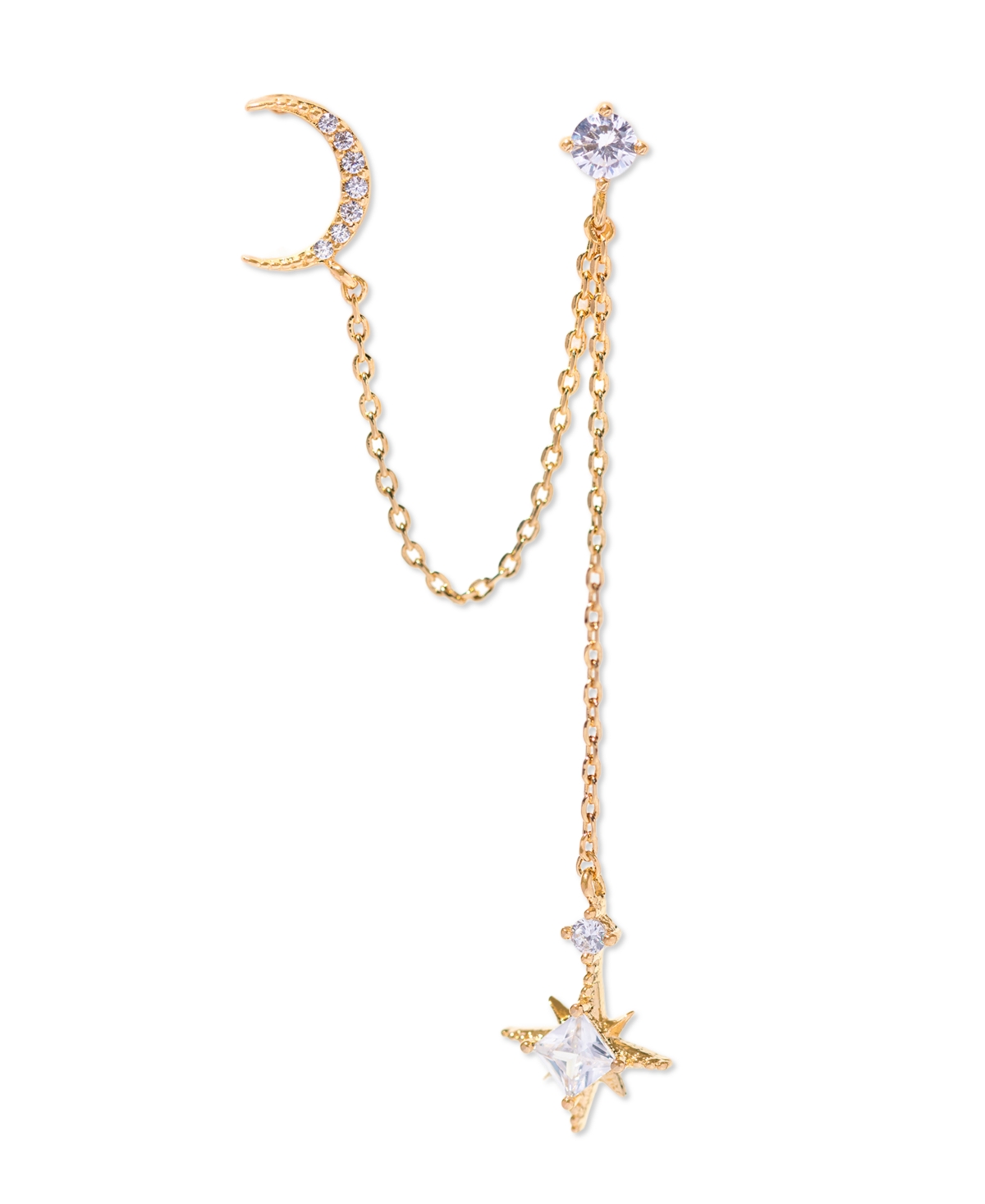 Girls Crew Crystal Stardust Gold Plated Double Earring
