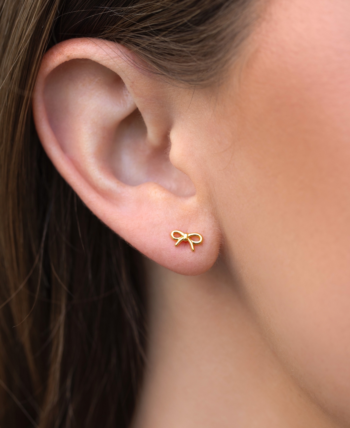 Girls Crew Gold Plated Lil Bow Stud Earrings In Gold