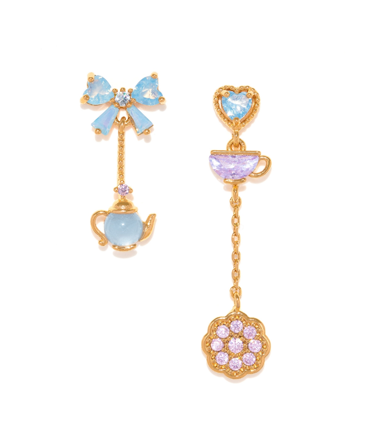 Girls Crew Crystal Gold Plated Disney Alice In Wonderland Dangle Earrings