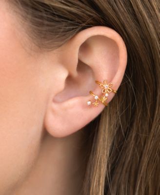 Crystal Flower Lane Ear Cuff Crawler