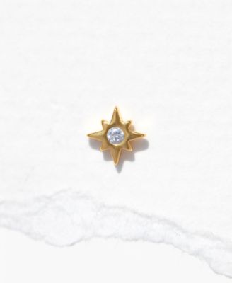 Crystal Gold Plated Star Bright Flat Back Earrings