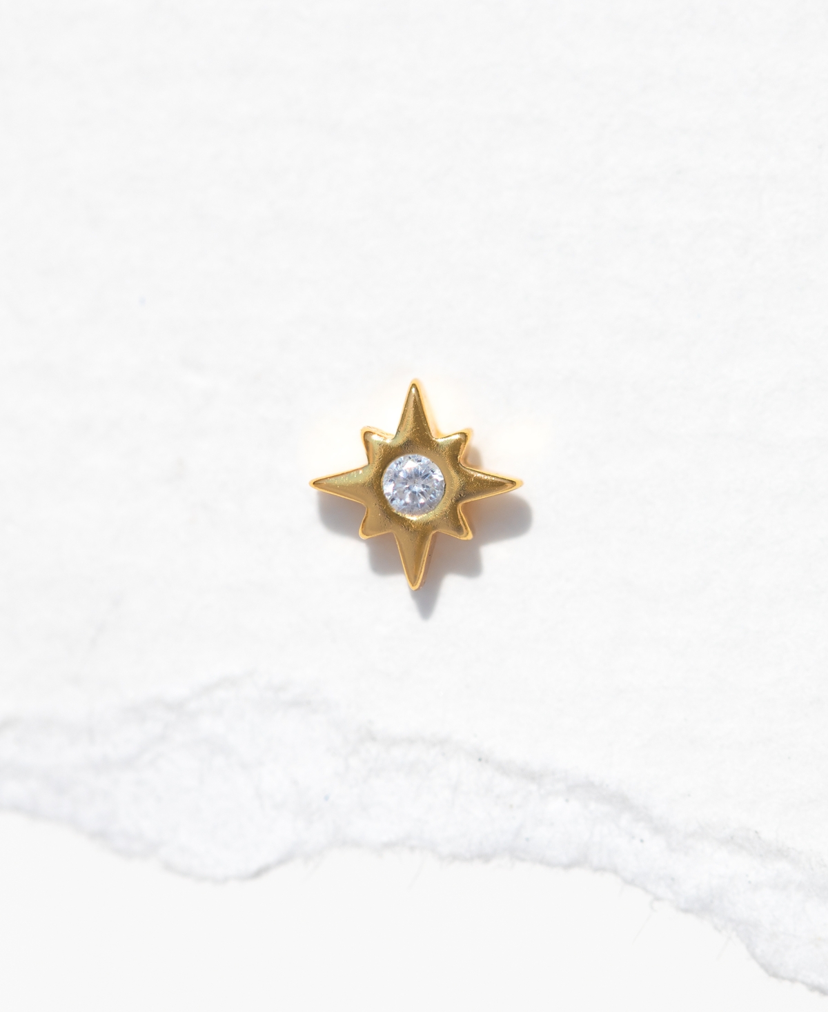 Girls Crew Crystal Gold Plated Star Bright Flat Back Earrings In Gold