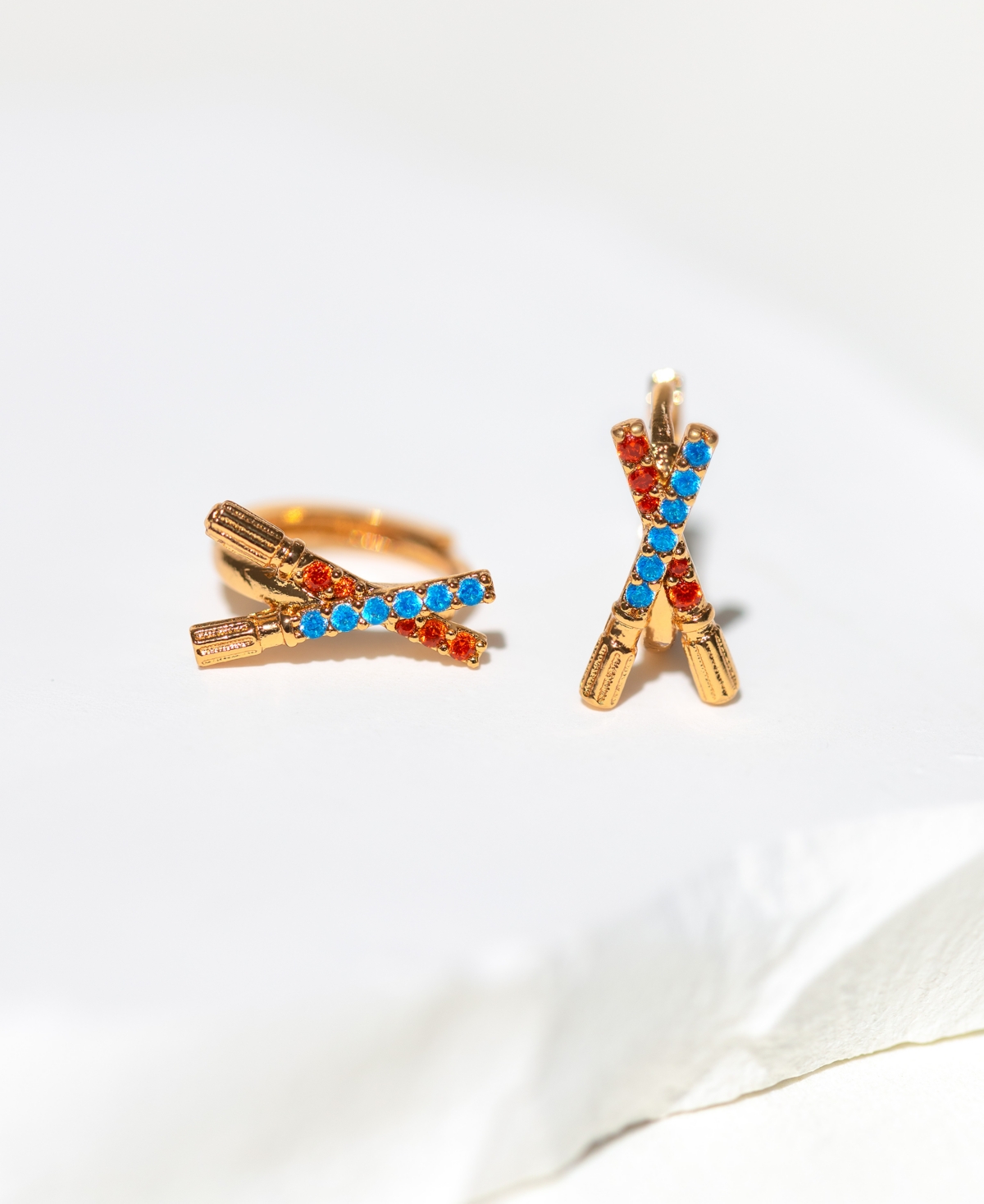 Girls Crew Crystal Star Wars Lightsaber Duel Hoops In Gold