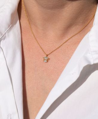 Crystal Star Wars Grogu Gold Plated Necklace