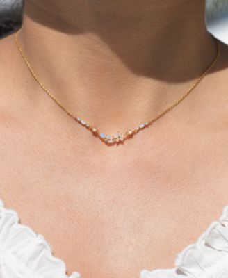 Crystal Blushing Gold Plated Blossom Necklace
