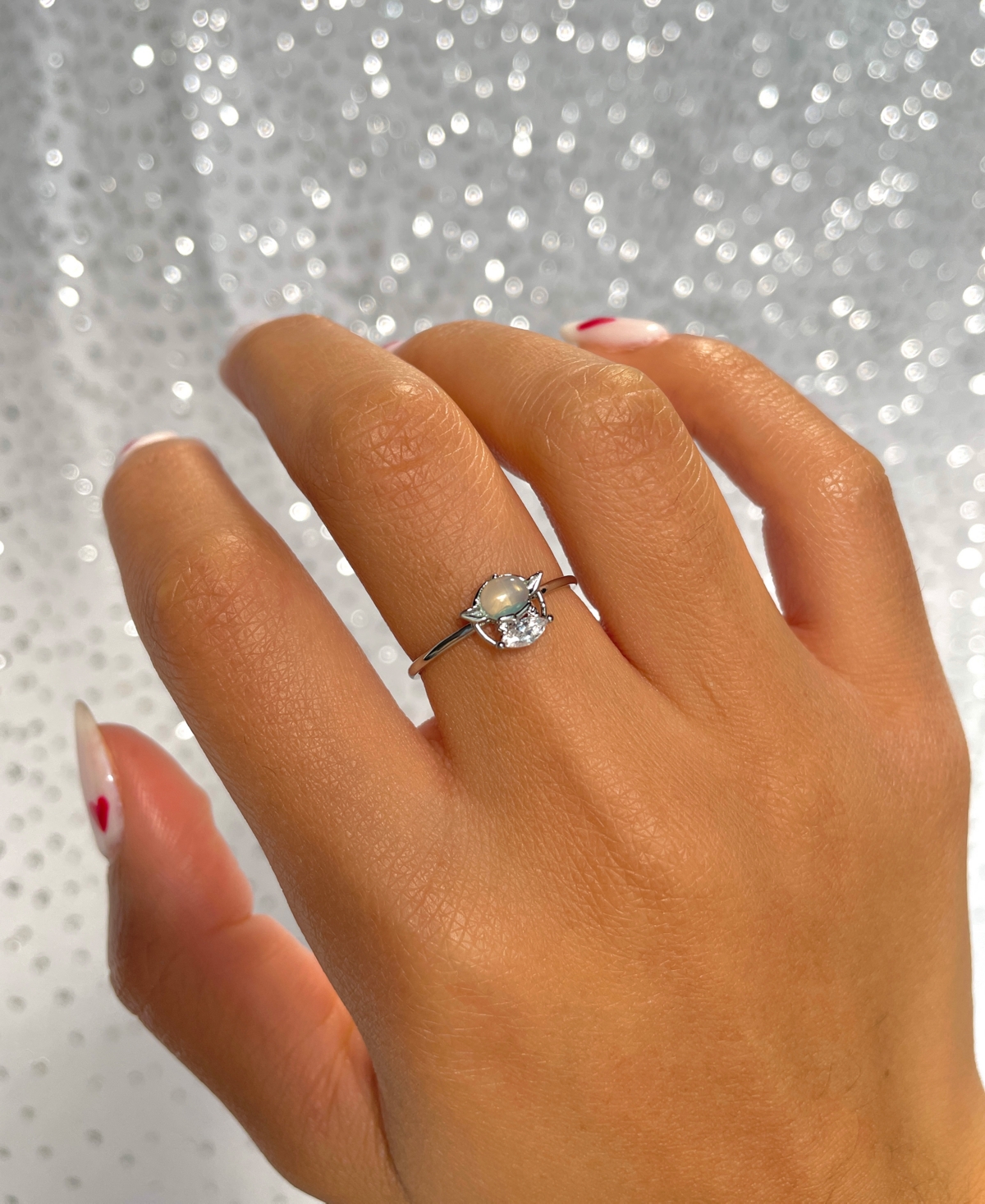 Girls Crew Crystal Star Wars Grogu Gold Plated Adjustable Rings In Silver