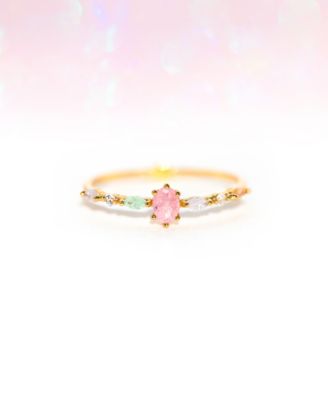 Crystal Gold Plated Pastel Sherbert Rings