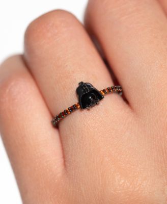 Star Wars Lord Vader Gunmetal Crystal Rings