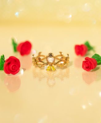 Disney Princess Beauty and the Beast Belle Crystal Gold Plated Rings