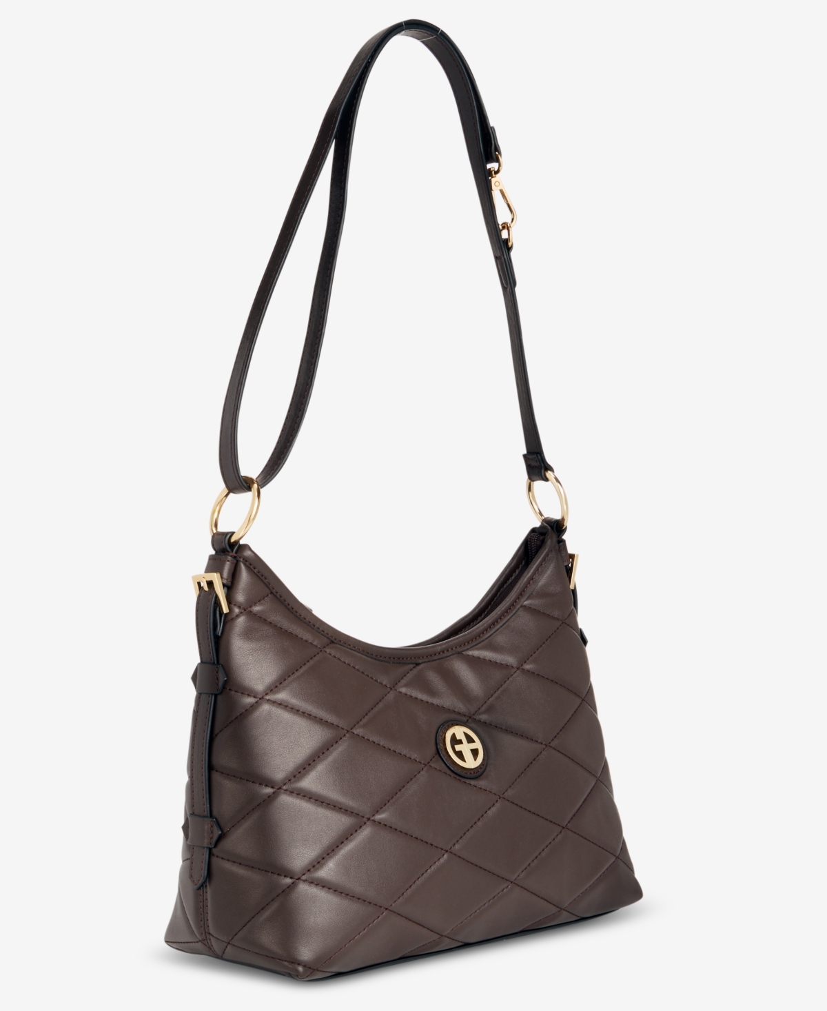 Giani Bernini Small Quilted Soft Shoulder Crossbody, Exclusively At Macy's In Brown