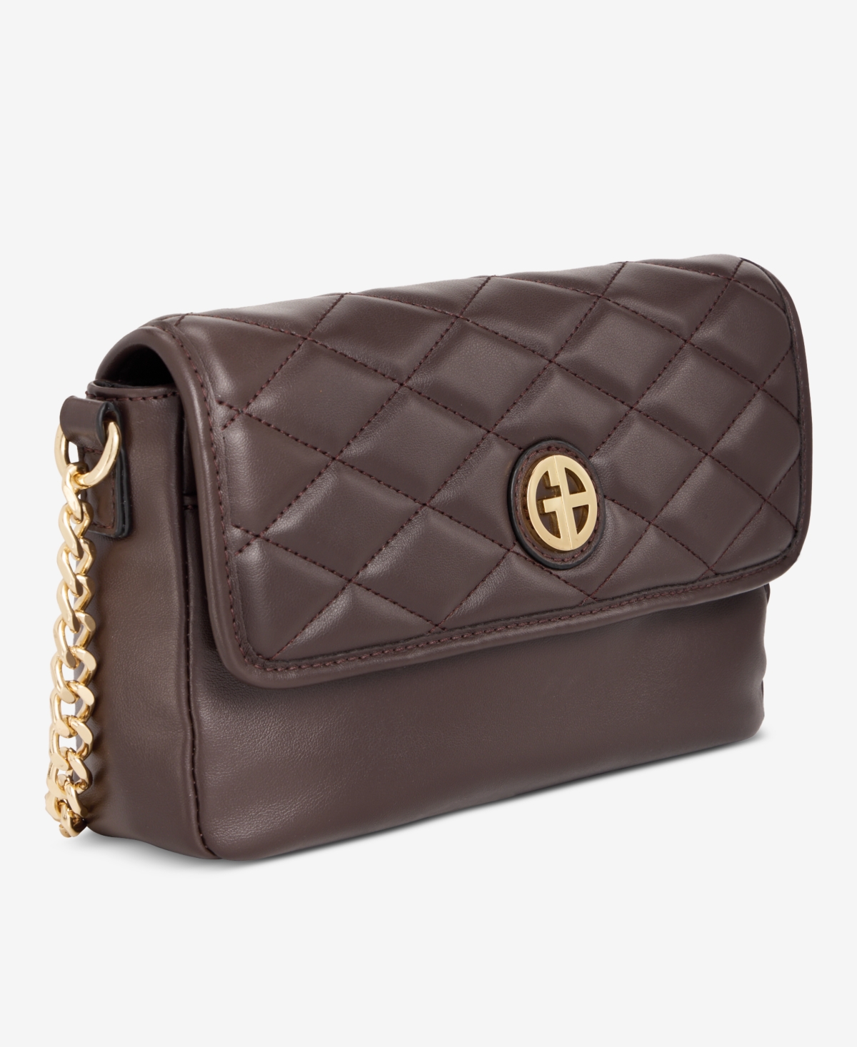 Giani Bernini E/w Quilted Crossbody Bag, Macy's Exclusive In Brown