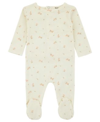 Kids Ribbed Floral Footed Pajamas