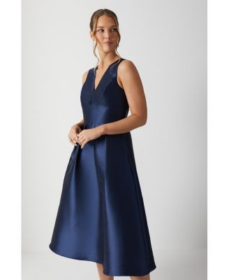 Women's Twill Midi Bridesmaid Dress