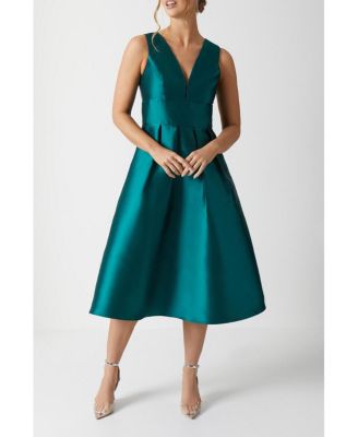 Women's Twill Midi Bridesmaid Dress