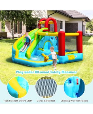 Inflatable Kids Water Slide Jumper Bounce House Splash Water Pool with 735W Blower