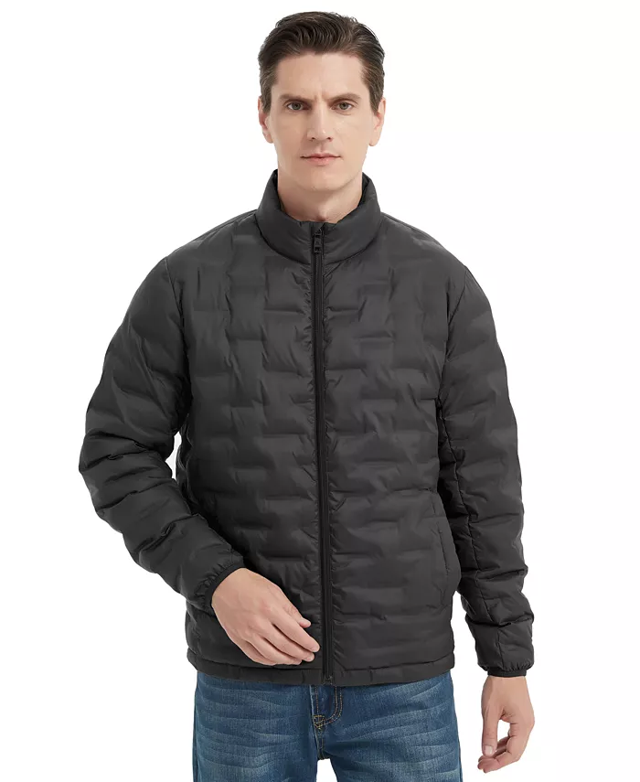 Men's Stand Collar Lightweight Warm Cube Jacket - thumbnail 9
