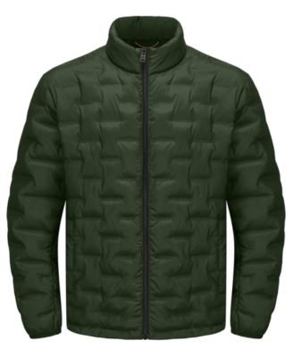 Men's Stand Collar Lightweight Warm Cube Jacket