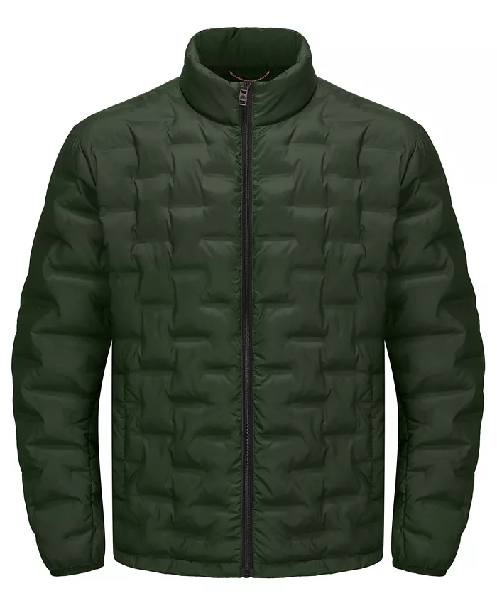 Men's Stand Collar Lightweight Warm Cube Jacket - thumbnail 8