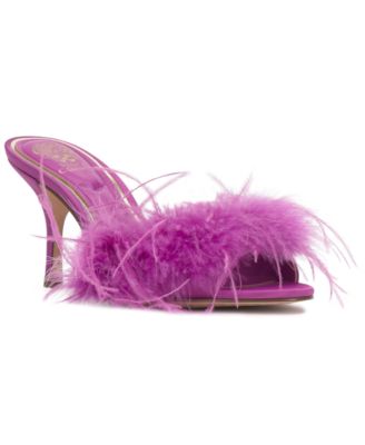 Women's Paelly High-Heel Feathered Dress Sandals